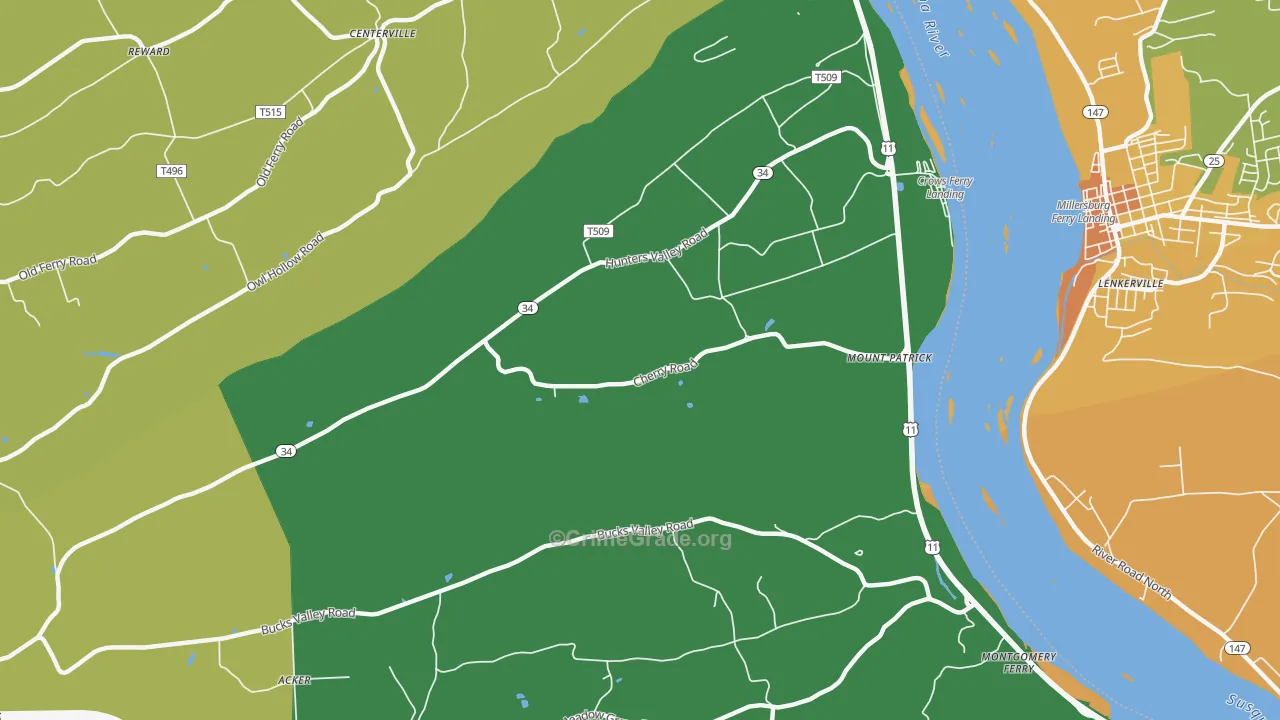 Mount Patrick, PA Map of Vandalism Rates