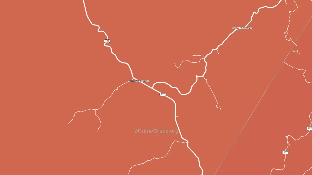 Mount Pisgah, KY Map of Vandalism Rates