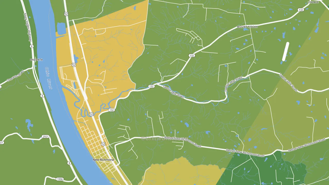 Mount Pisgah, OH Map of Vandalism Rates
