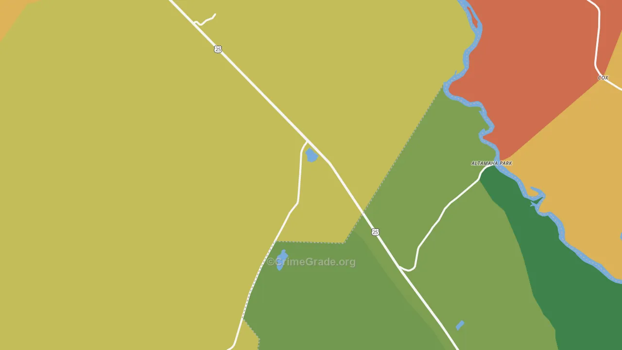 Mount Pleasant, GA Map of Vandalism Rates