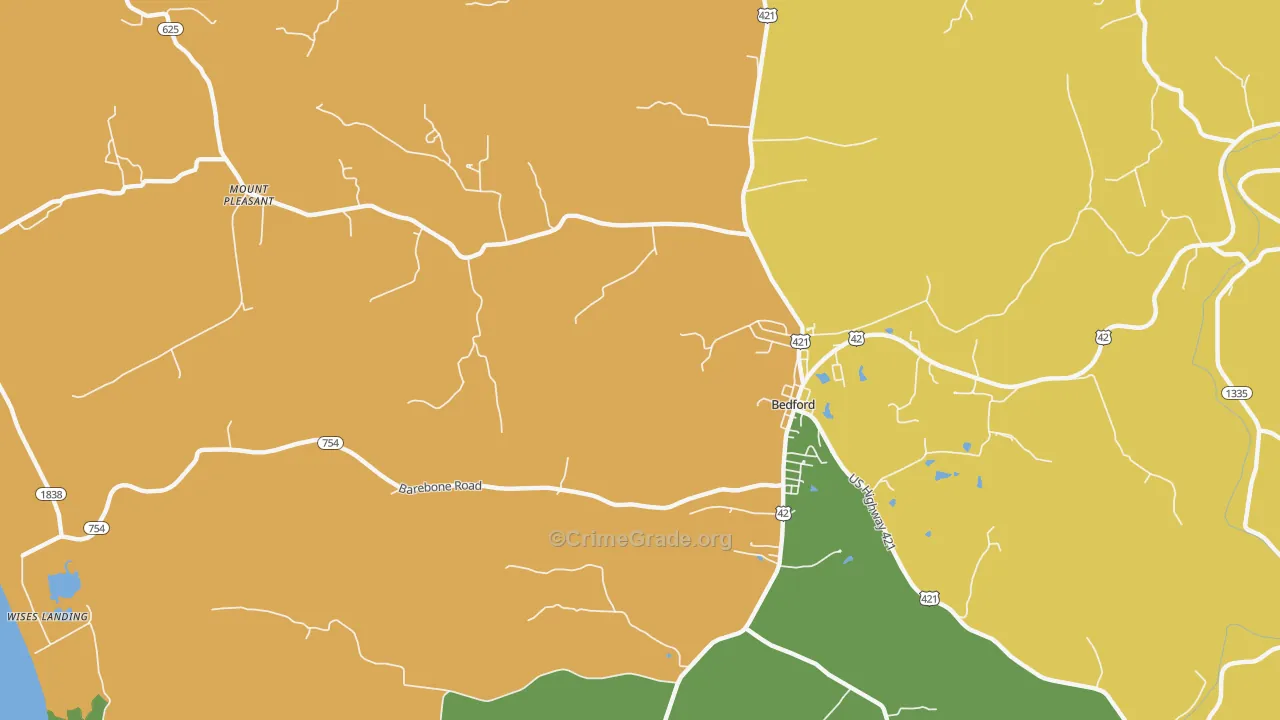 Mount Pleasant, KY Map of Vandalism Rates