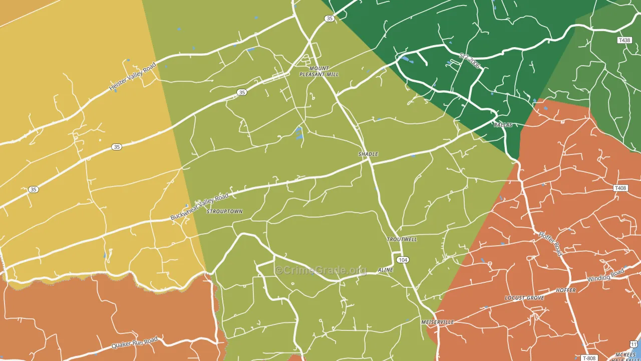 Mount Pleasant Mills, PA Map of Vandalism Rates