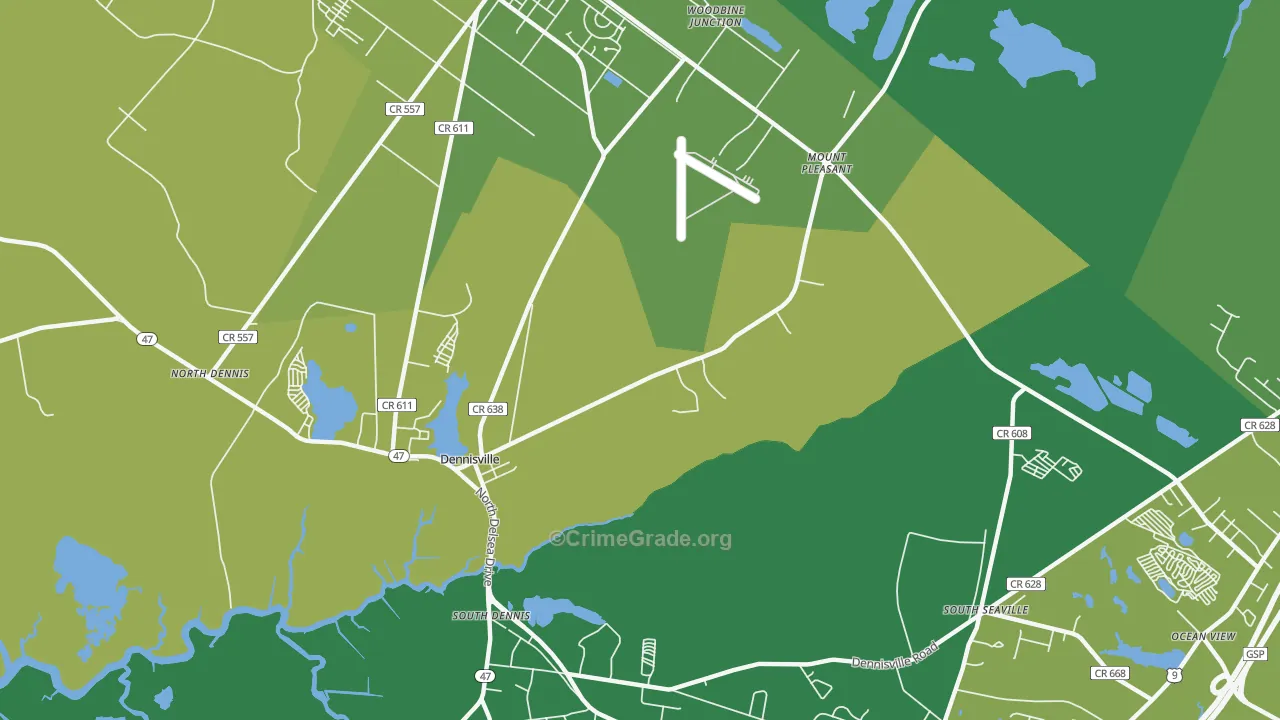 Mount Pleasant, NJ Map of Vandalism Rates
