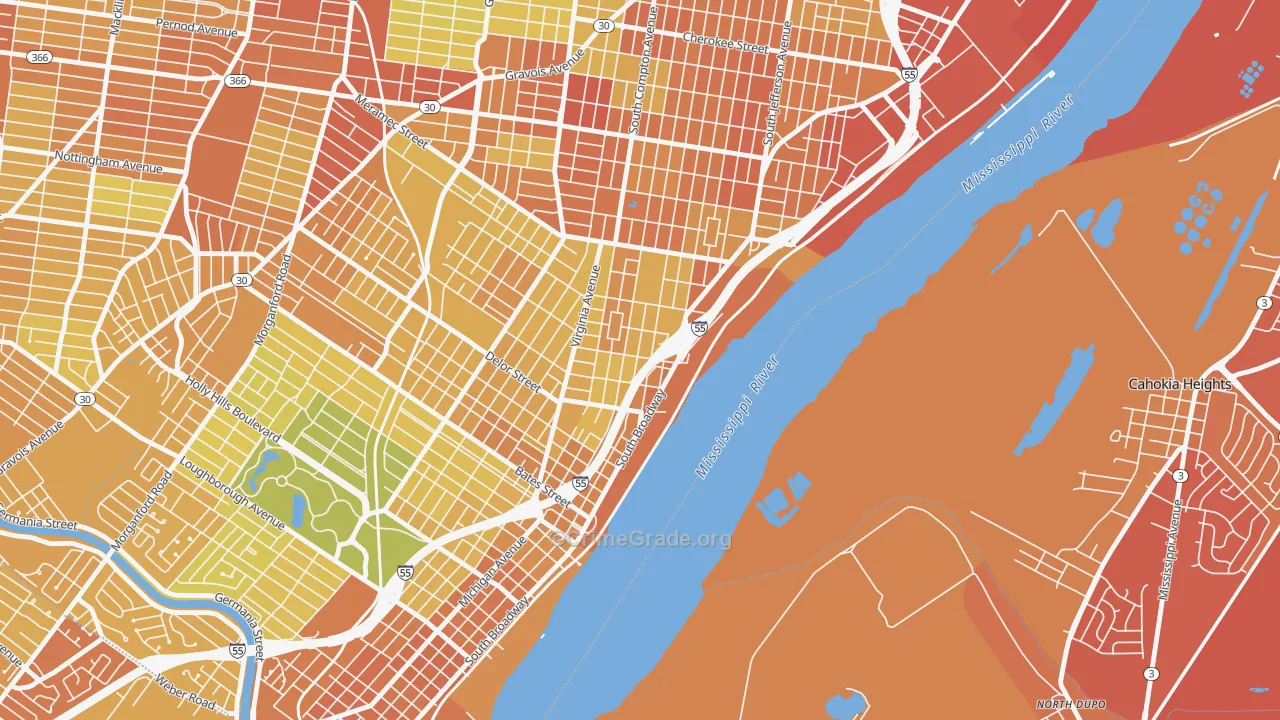 Mount Pleasant, St. Louis, MO Map of Vandalism Rates