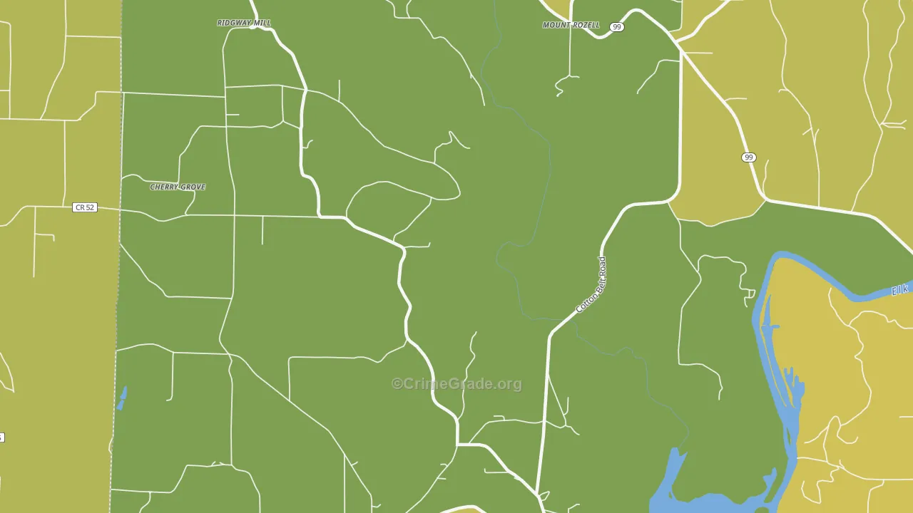 Mount Rozell, AL Map of Vandalism Rates