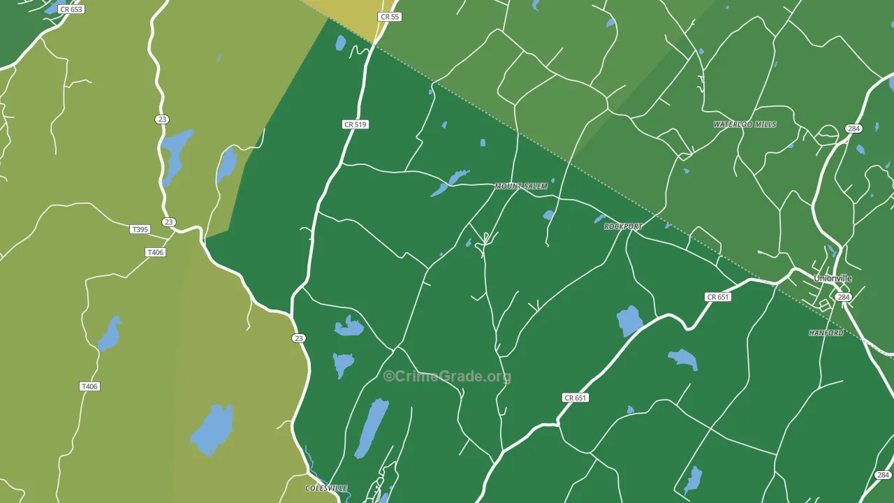 Mount Salem, NJ Map of Vandalism Rates