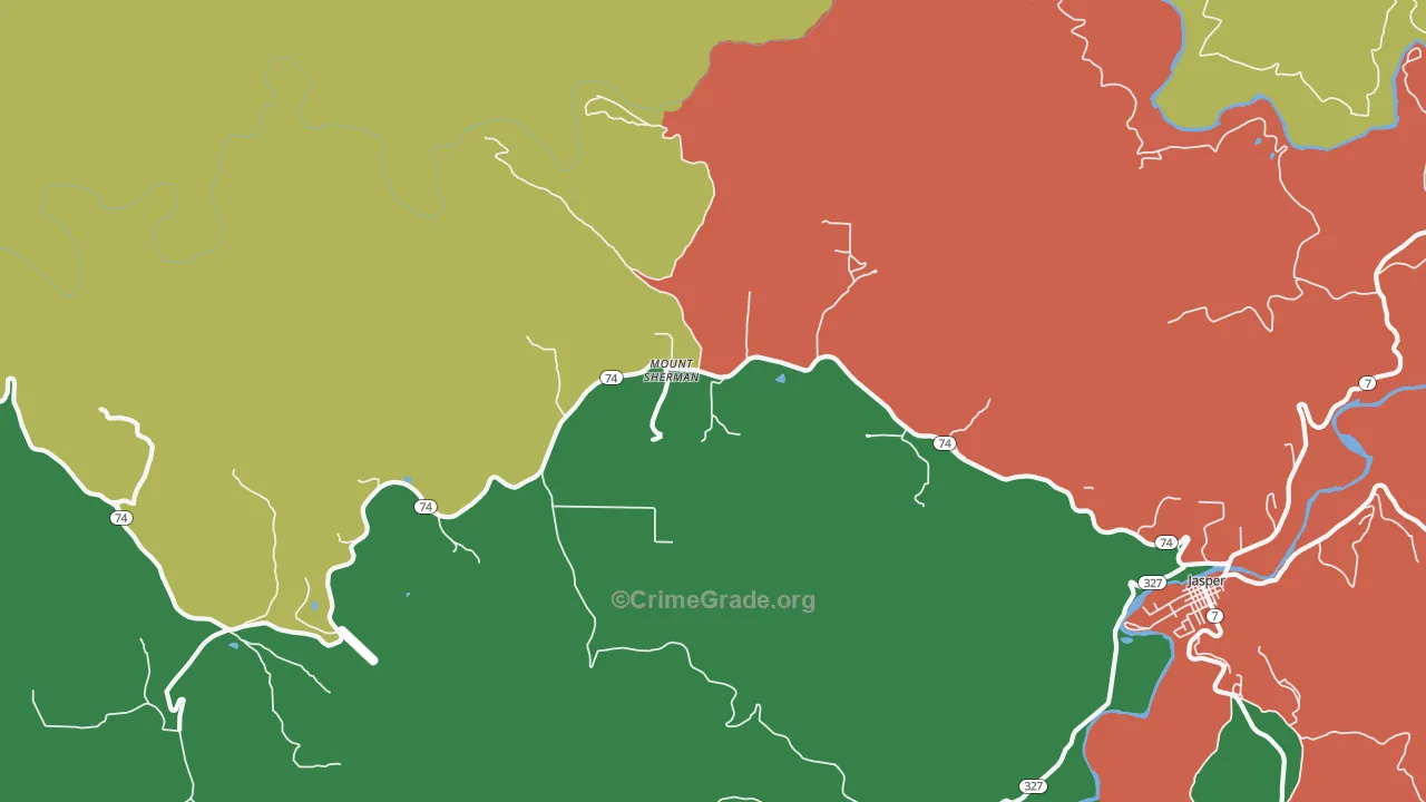 Mount Sherman, AR Map of Vandalism Rates