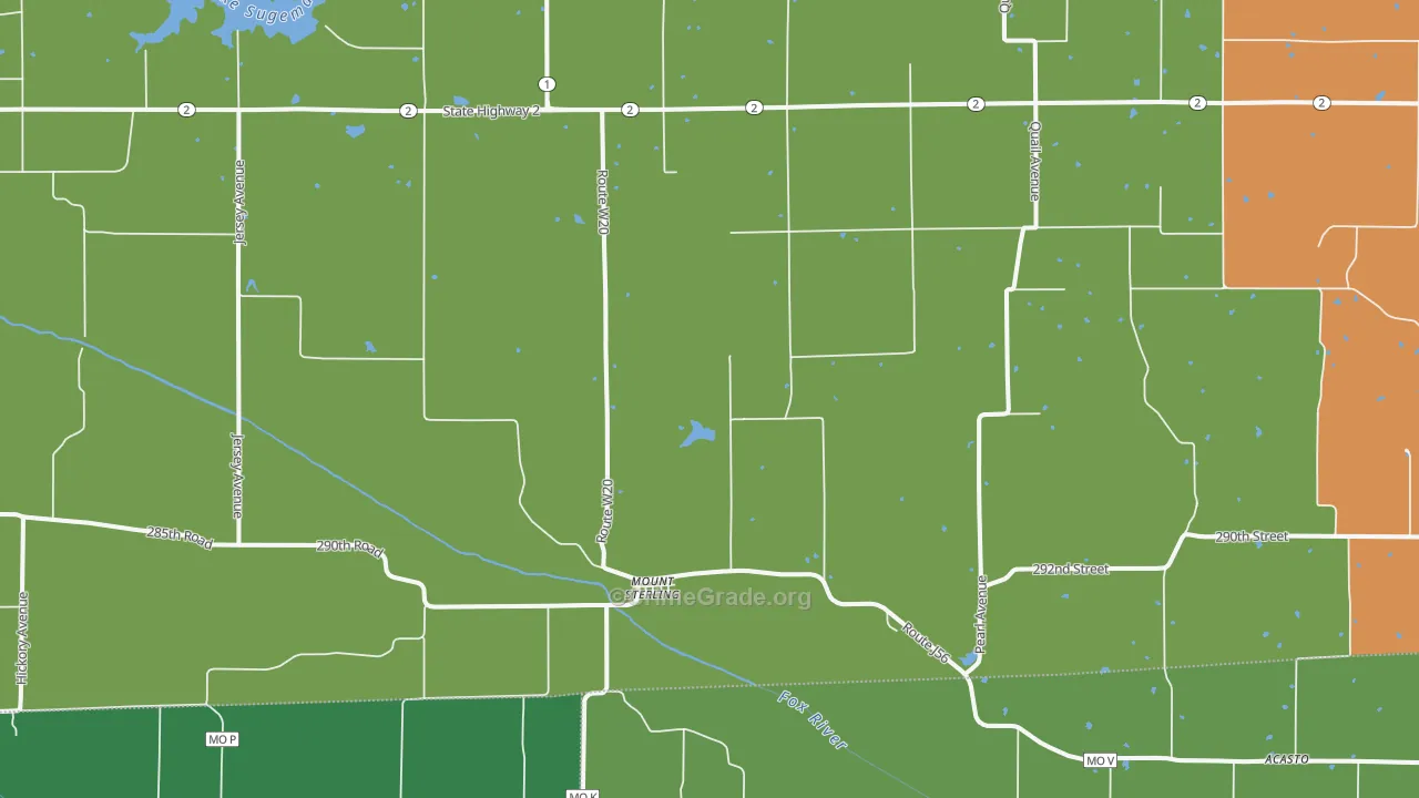 Mount Sterling, IA Map of Vandalism Rates