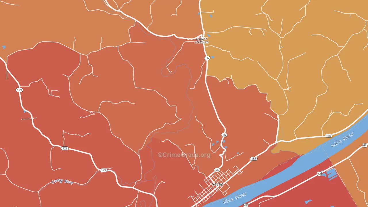 Mount Sterling, IN Map of Vandalism Rates
