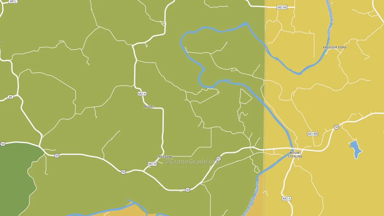 Mount Sterling, MO Map of Vandalism Rates