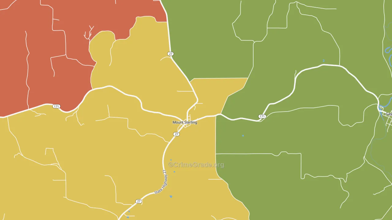 Mount Sterling, WI Map of Vandalism Rates