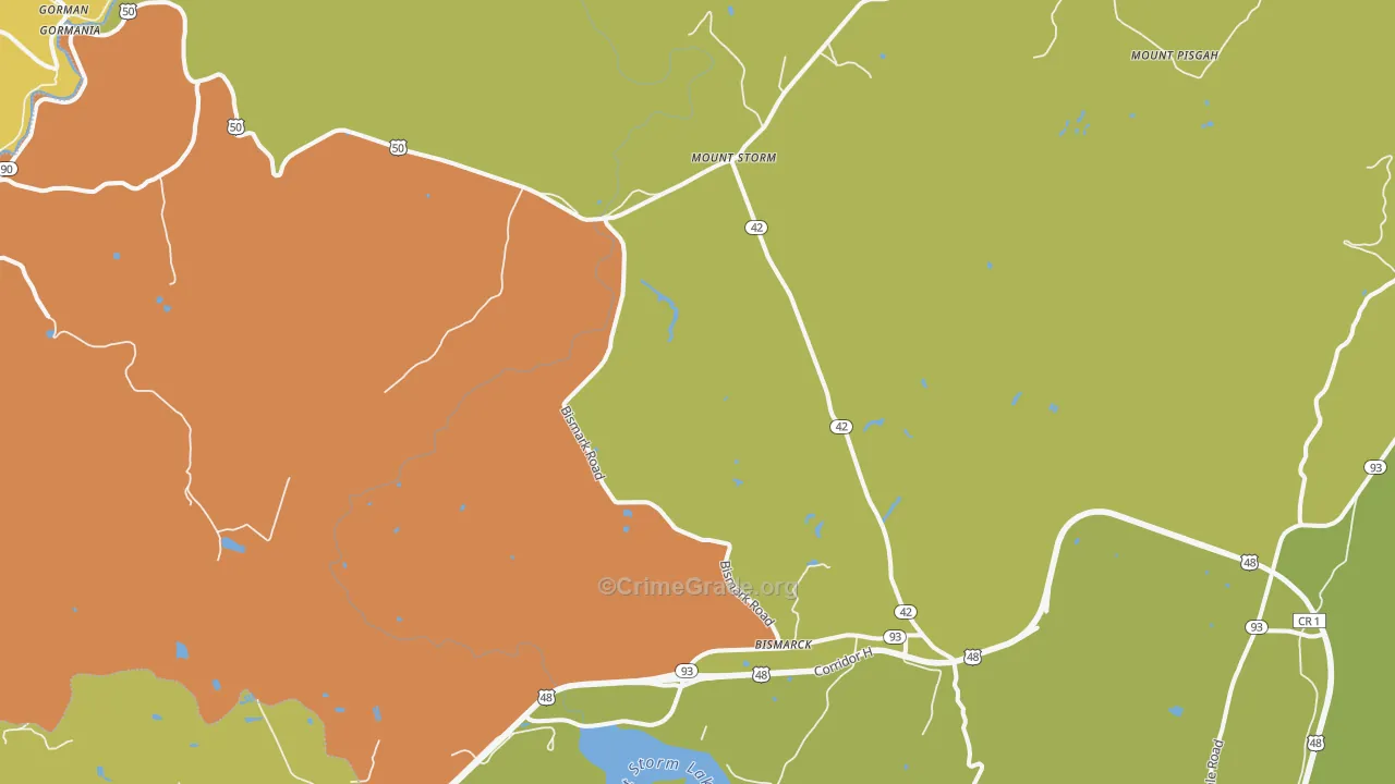 Mount Storm, WV Map of Vandalism Rates