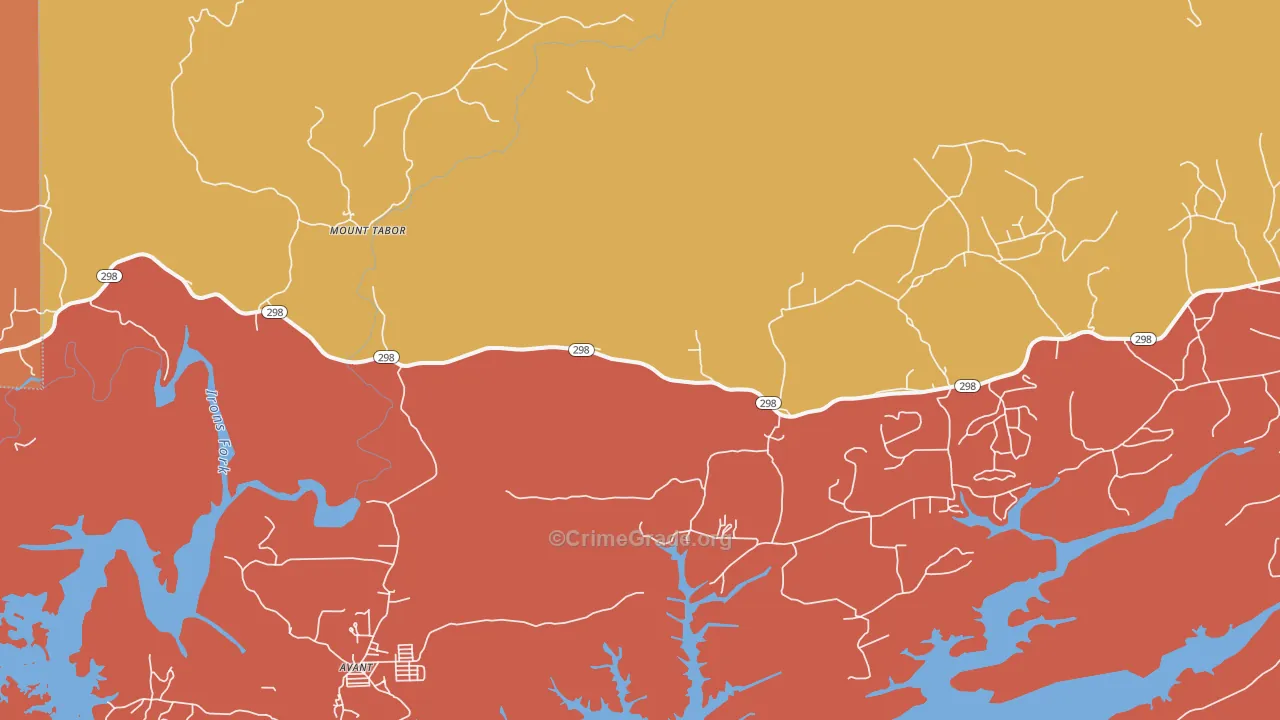 Mount Tabor, AR Map of Vandalism Rates
