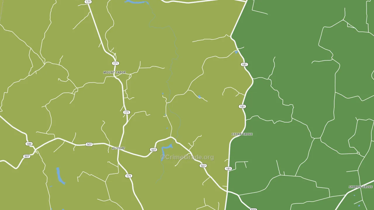 Mount Tabor, KY Map of Vandalism Rates