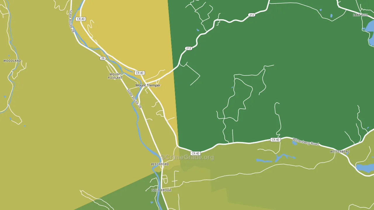 Mount Tremper, NY Map of Vandalism Rates