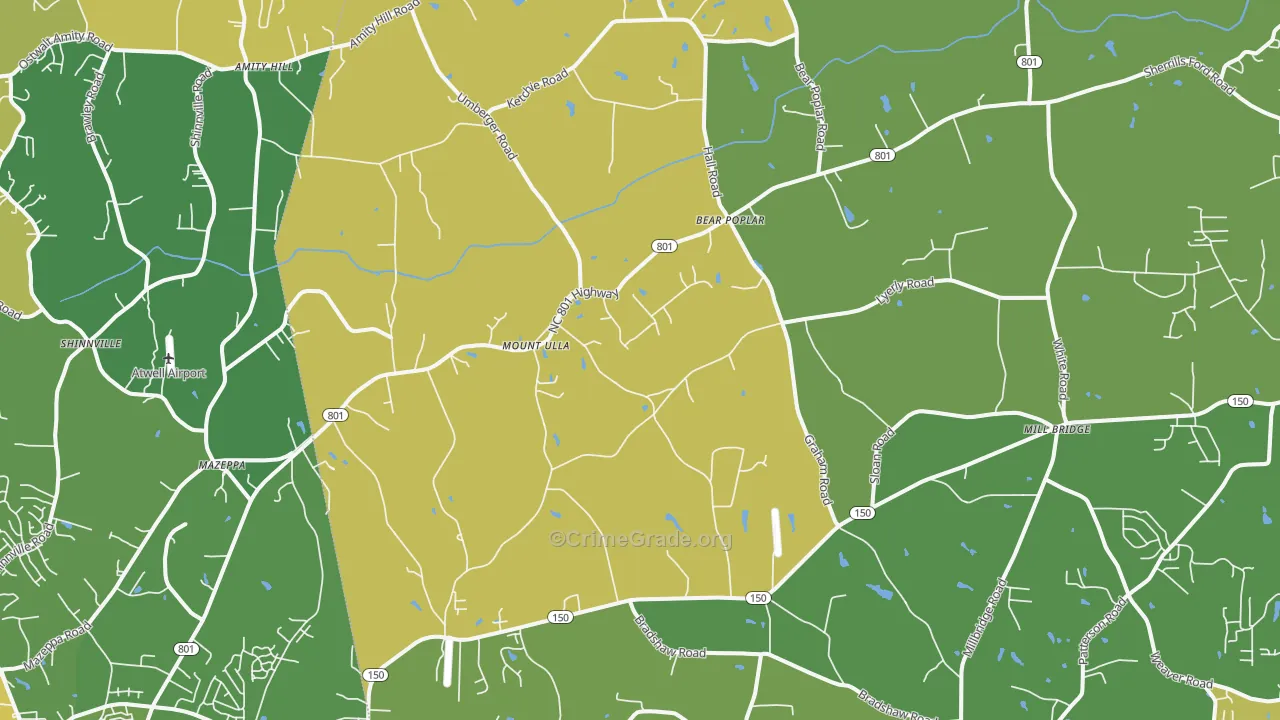 Mount Ulla, NC Map of Vandalism Rates