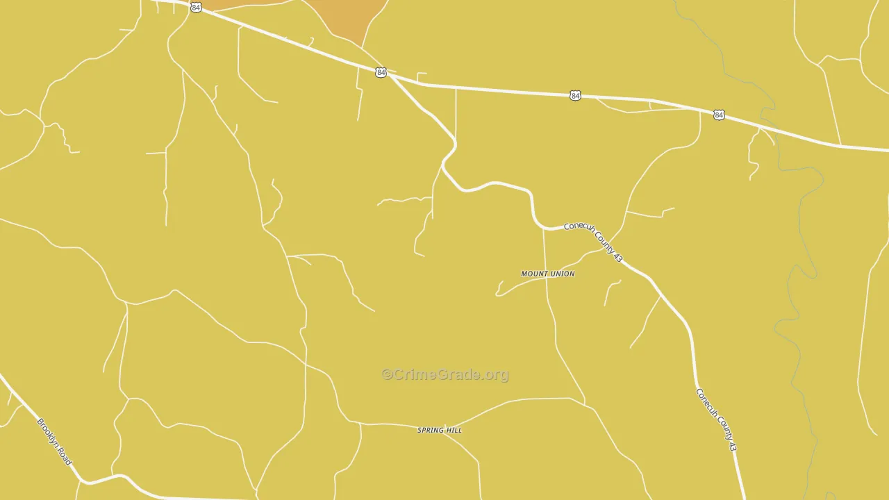 Mount Union, AL Map of Vandalism Rates