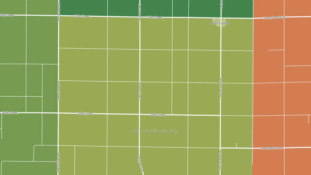 Mount Union, IA Map of Vandalism Rates