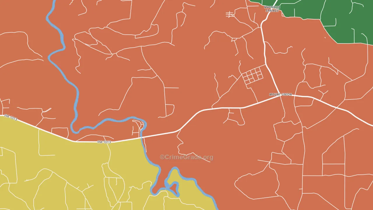 Mount Union, TX Map of Vandalism Rates