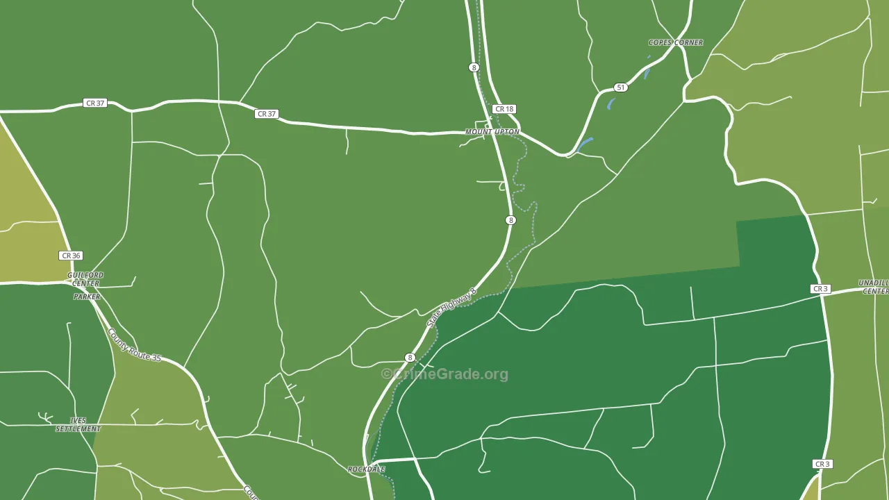 Mount Upton, NY Map of Vandalism Rates