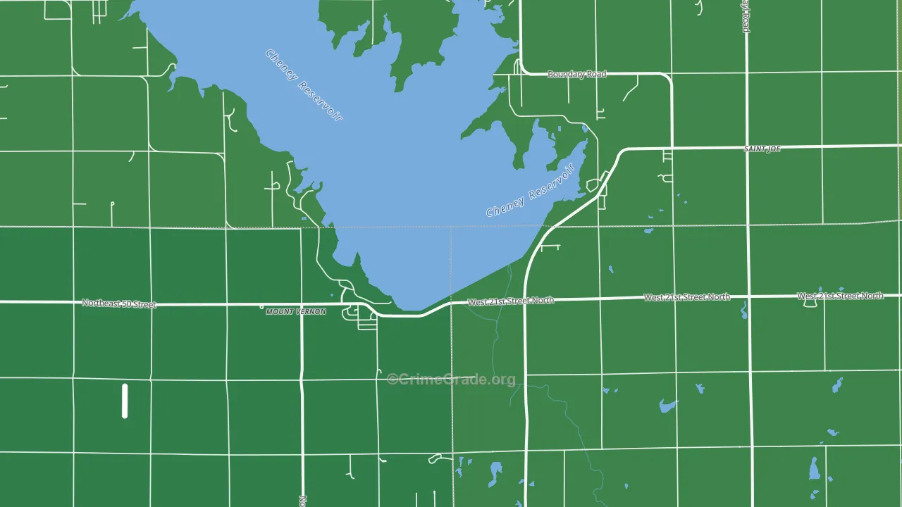 Mount Vernon, KS Map of Vandalism Rates