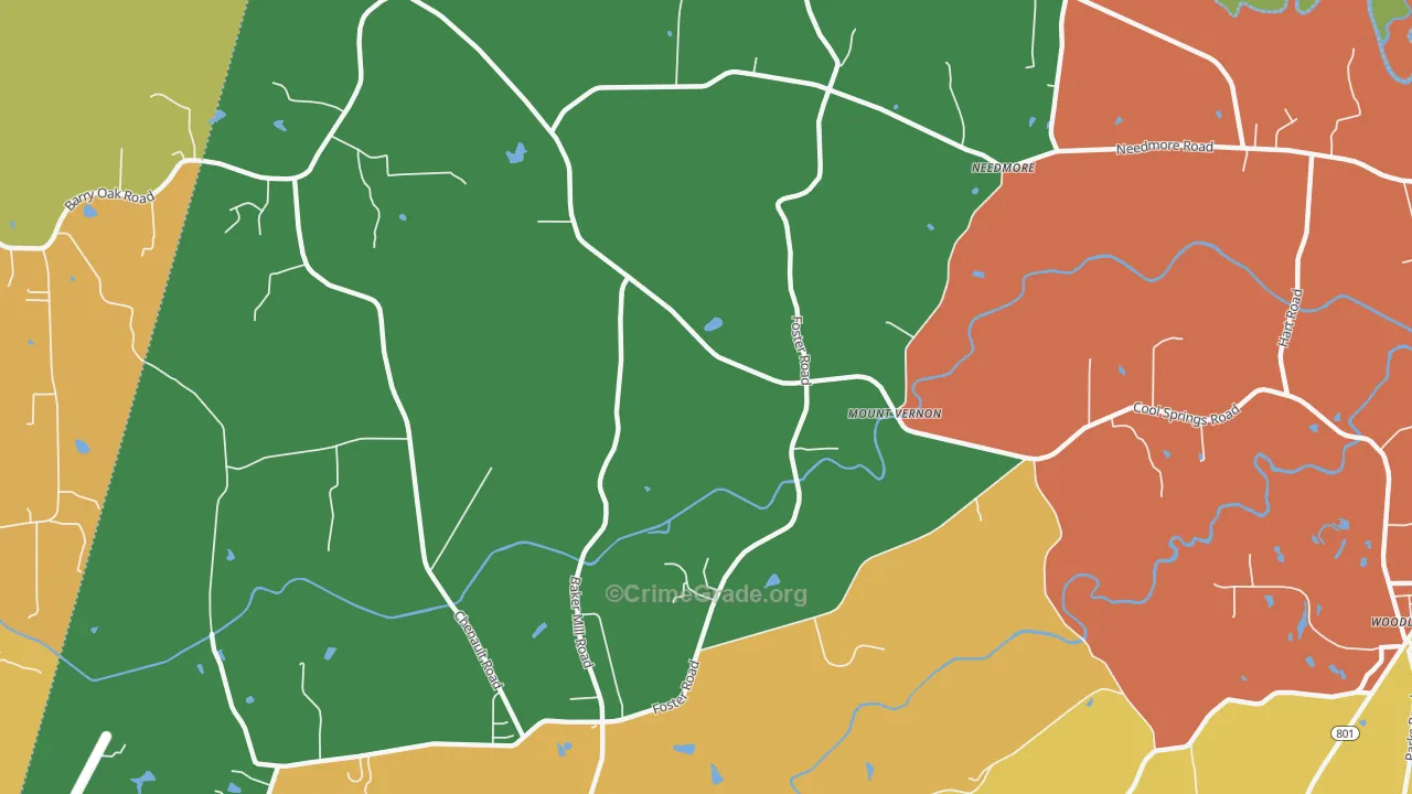 Mount Vernon, NC Map of Vandalism Rates