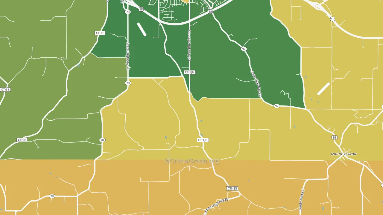 Mount Vernon, WI Map of Vandalism Rates