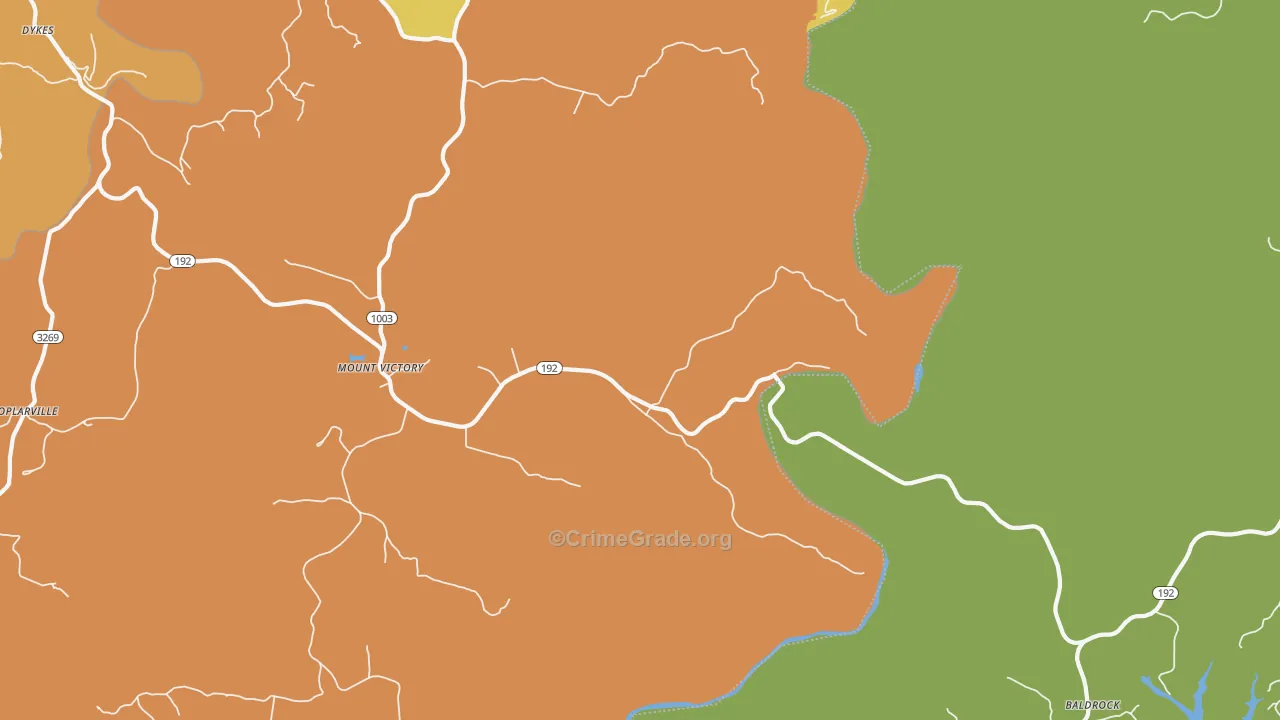 Mount Victory, KY Map of Vandalism Rates