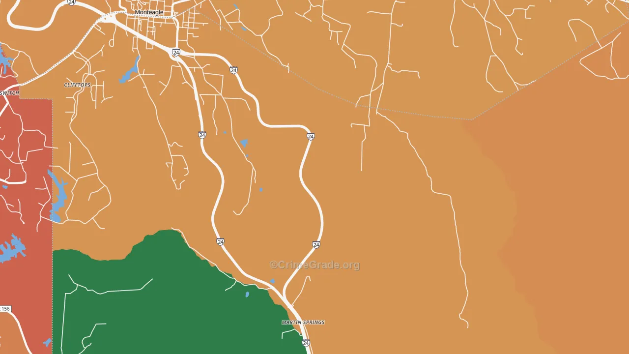 Mount View, TN Map of Vandalism Rates