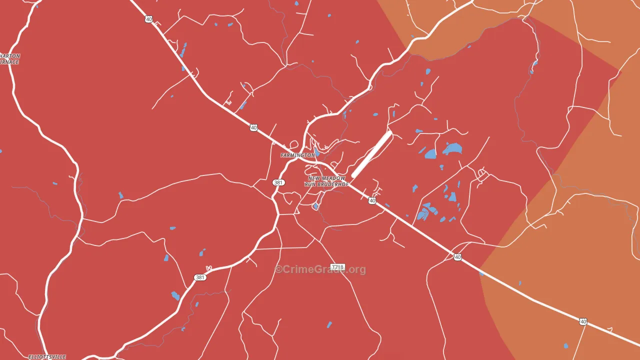 Mount Washington, PA Map of Vandalism Rates