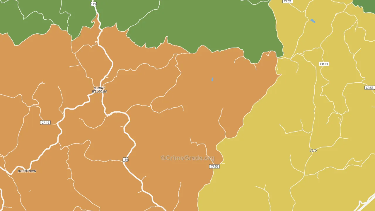 Mount Welcome, WV Map of Vandalism Rates