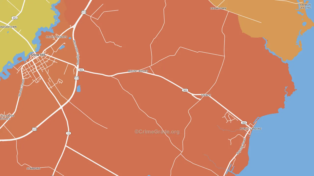 Mount Wesley, MD Map of Vandalism Rates