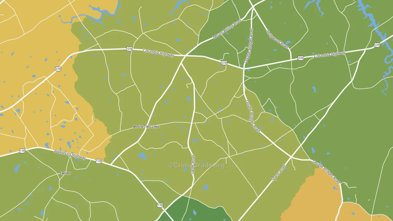 Mount Willing, SC Map of Vandalism Rates