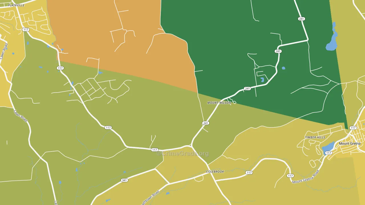 Mount Wilson, PA Map of Vandalism Rates