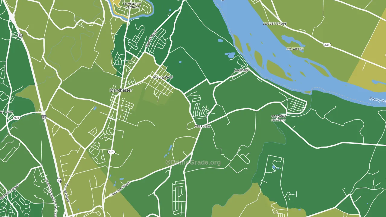 Mount Wolf, PA Map of Vandalism Rates