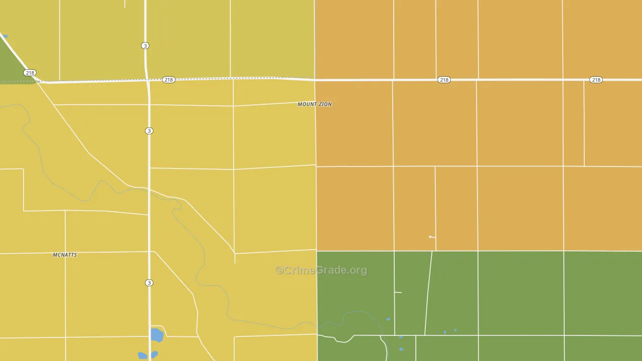 Mount Zion, IN Map of Vandalism Rates