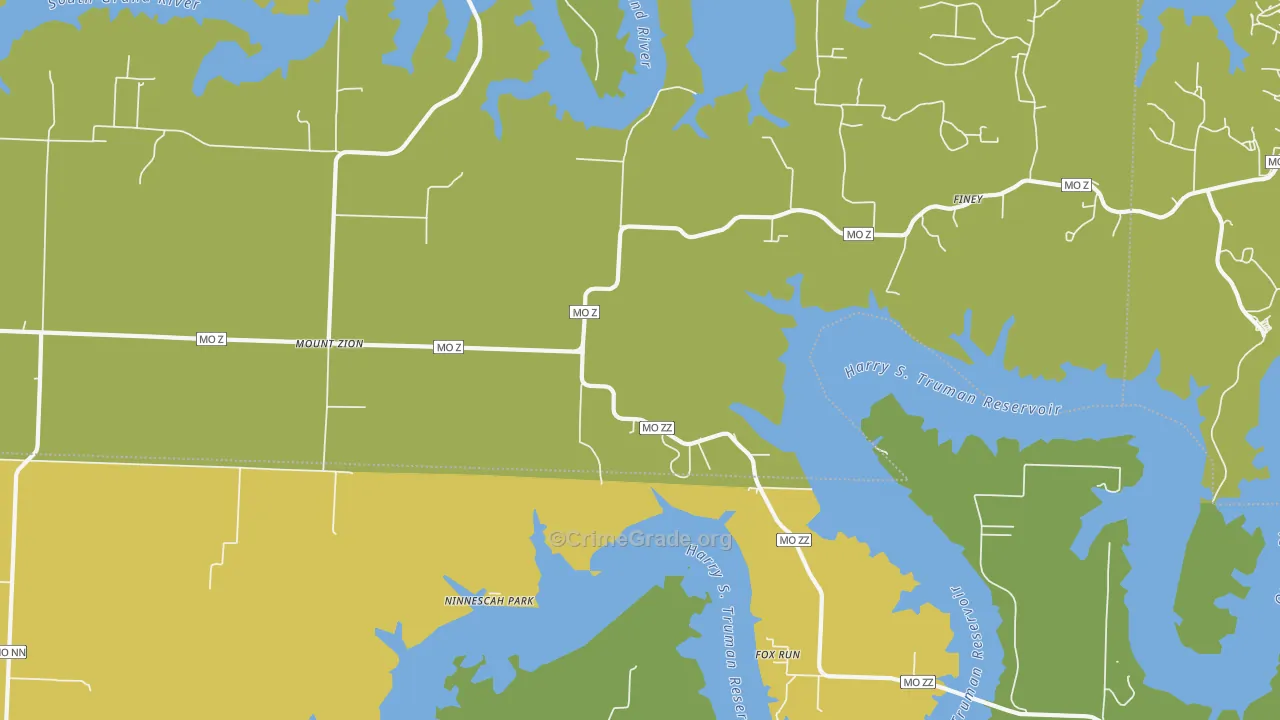 Mount Zion, MO Map of Vandalism Rates