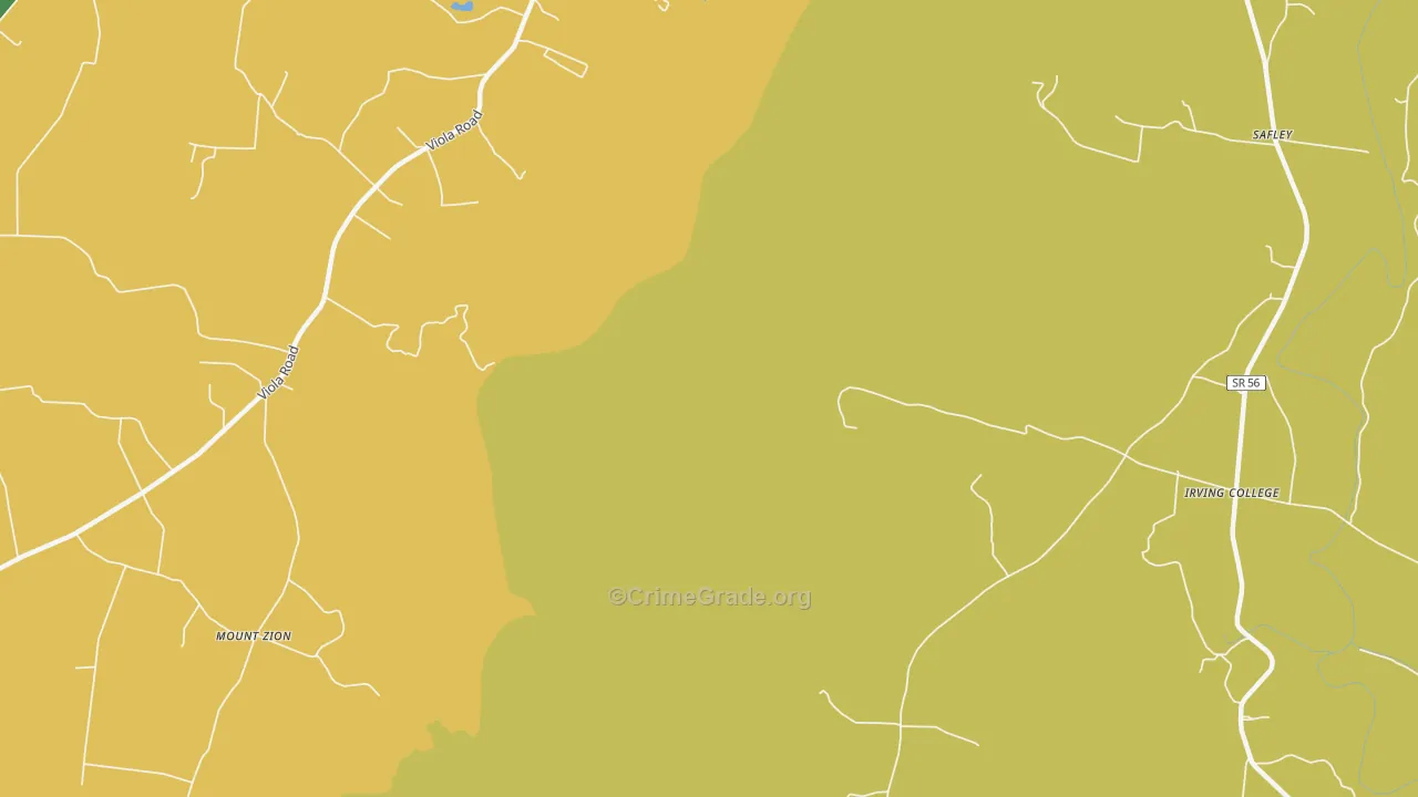 Mount Zion, TN Map of Vandalism Rates