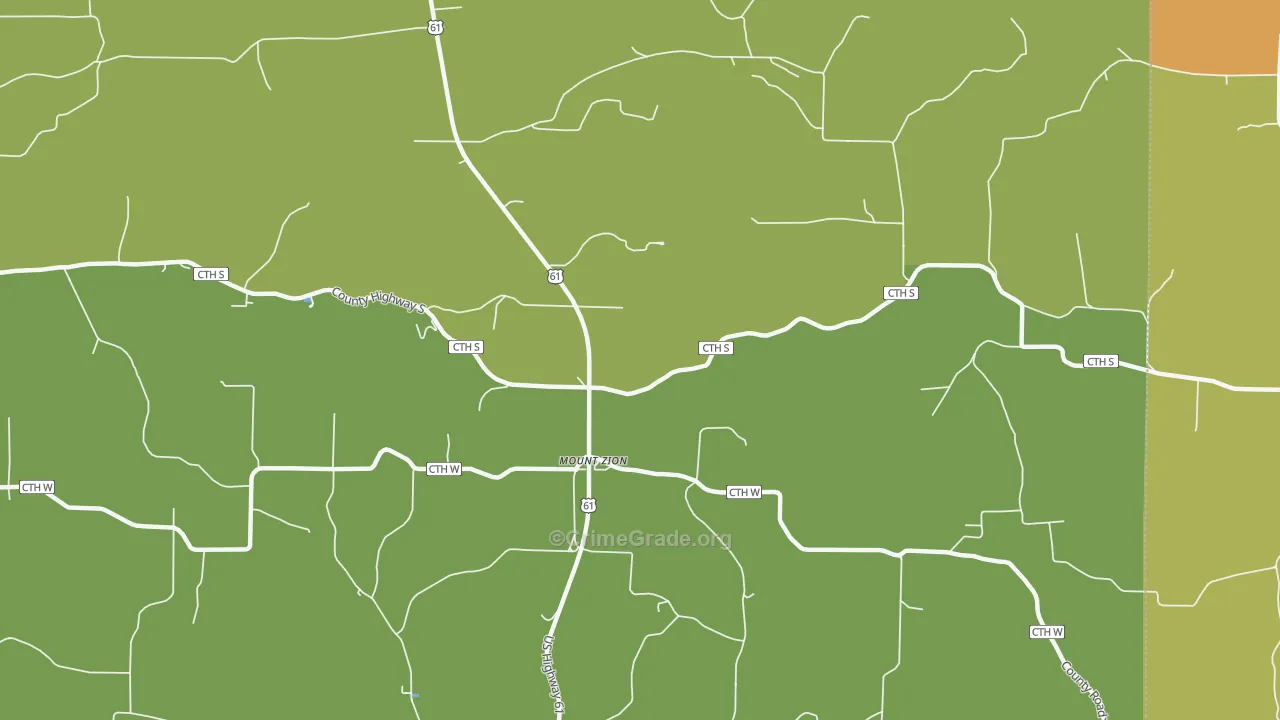 Mount Zion, WI Map of Vandalism Rates