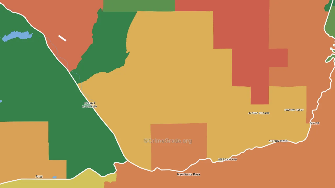 Mountain Center, CA Map of Vandalism Rates