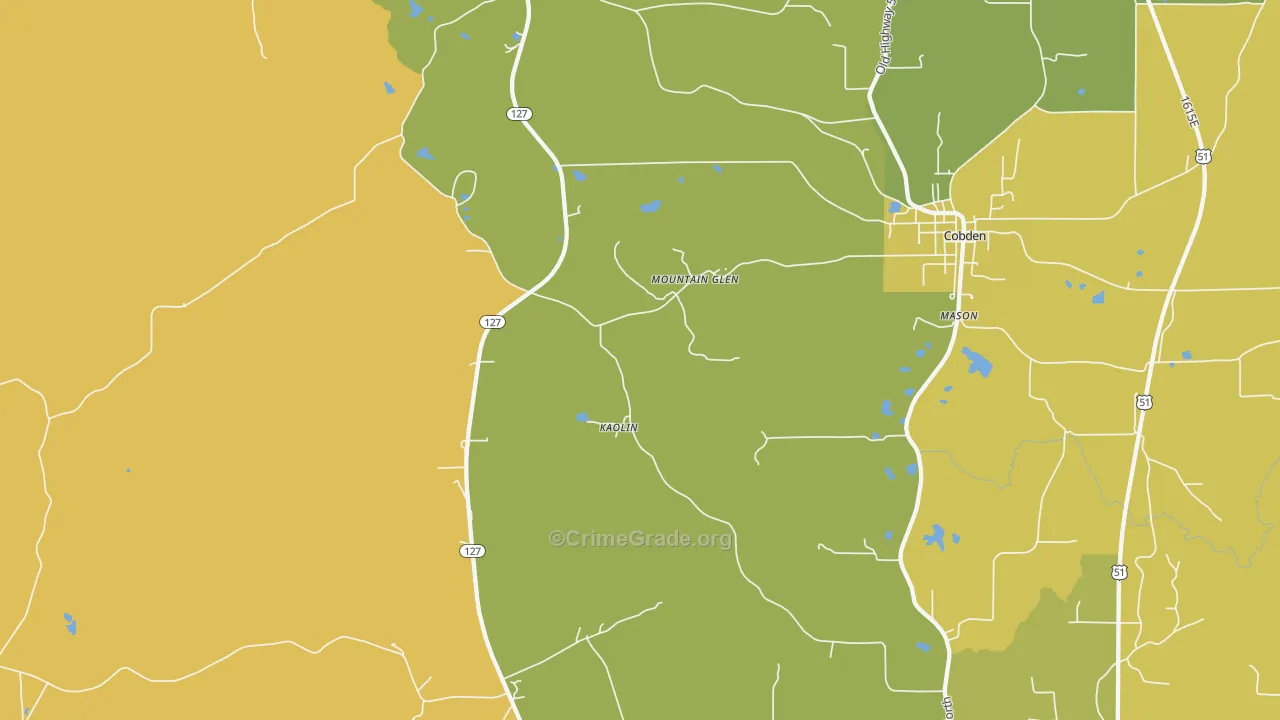 Mountain Glen, IL Map of Vandalism Rates