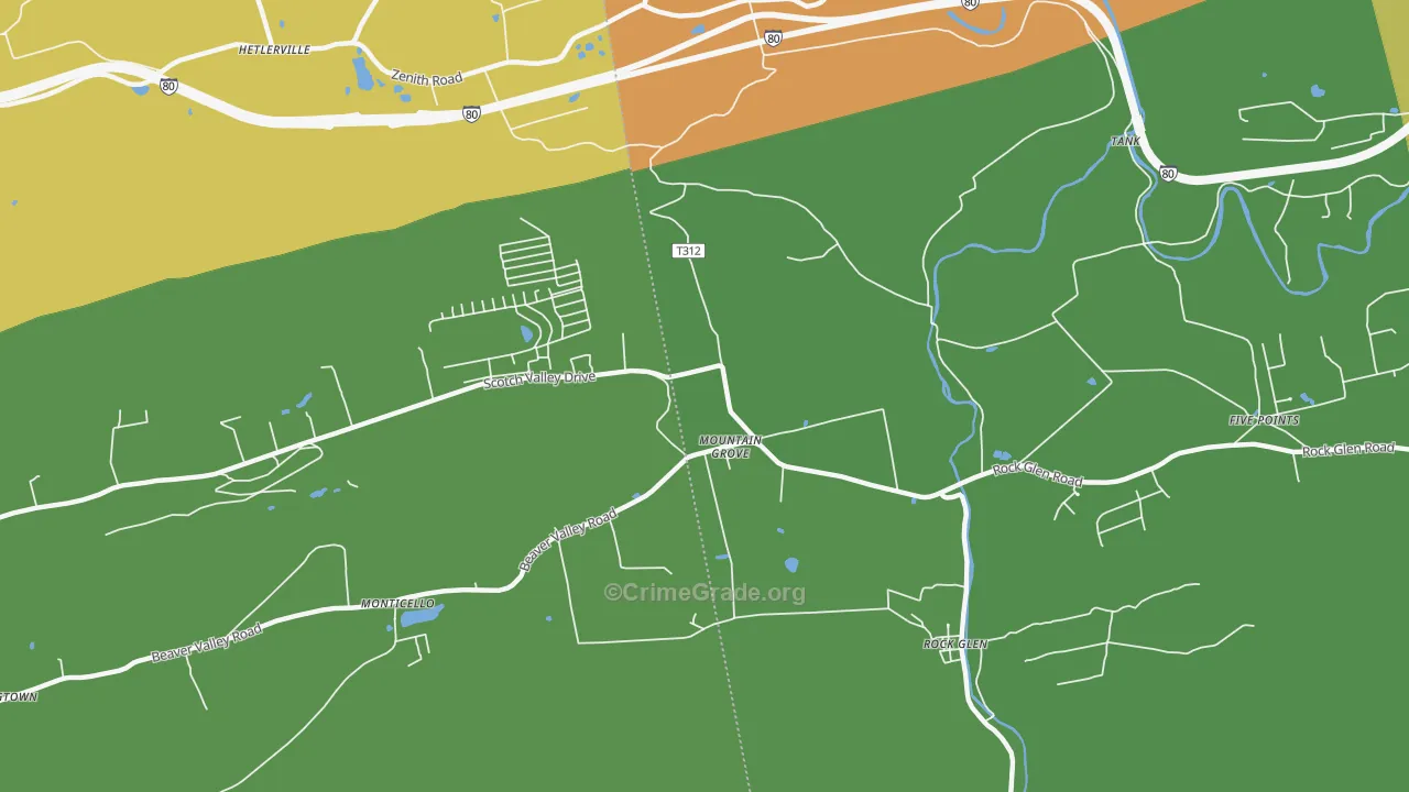 Mountain Grove, PA Map of Vandalism Rates