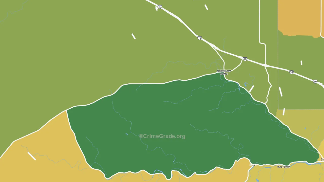 Mountain Home, TX Map of Vandalism Rates
