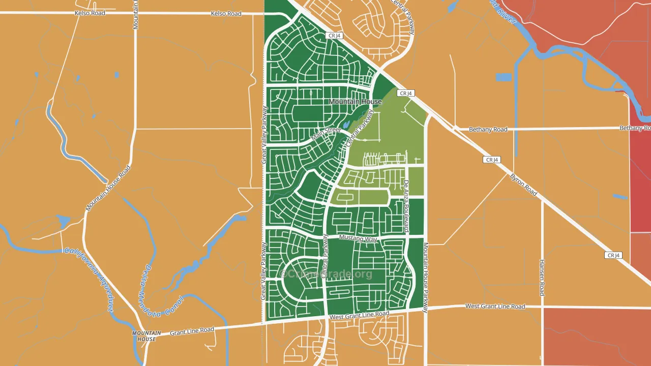 Mountain House, CA Map of Vandalism Rates