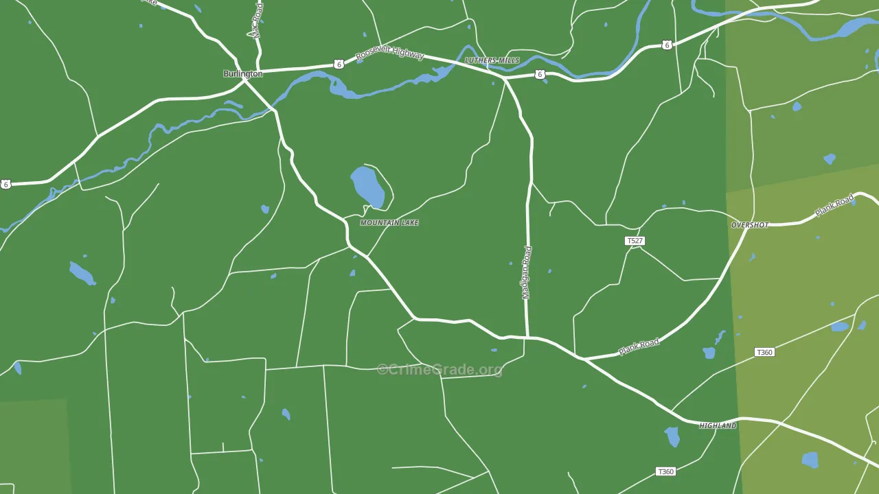 Mountain Lake, PA Map of Vandalism Rates