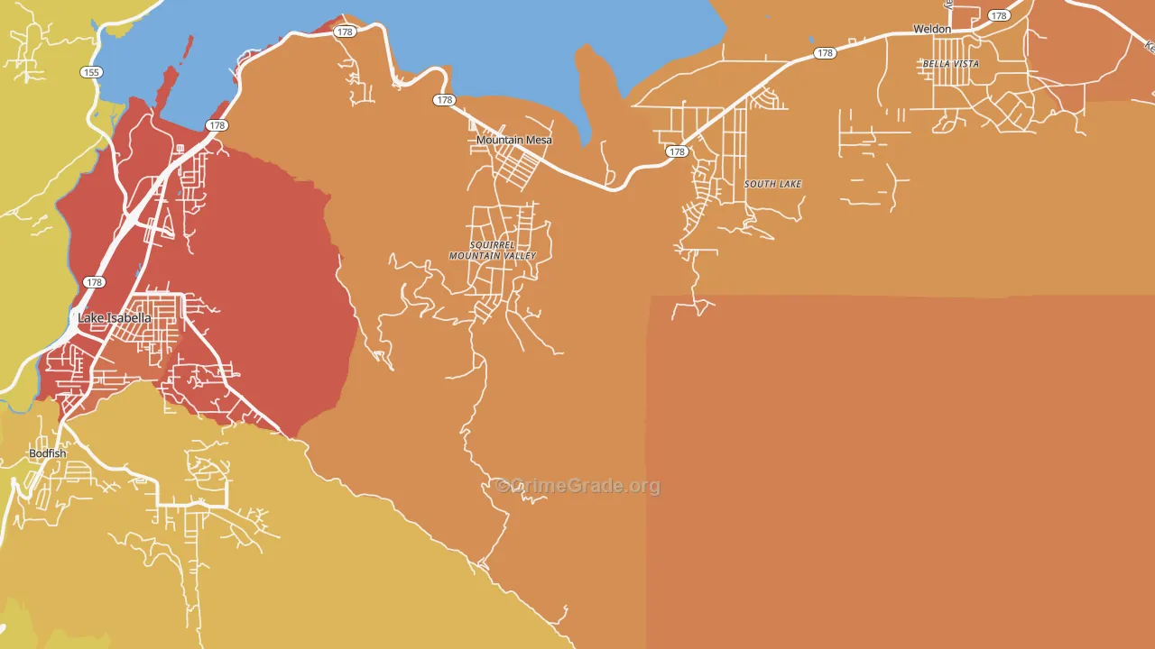 Mountain Mesa, CA Map of Vandalism Rates