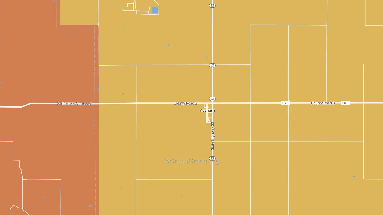 Mountain, ND Map of Vandalism Rates