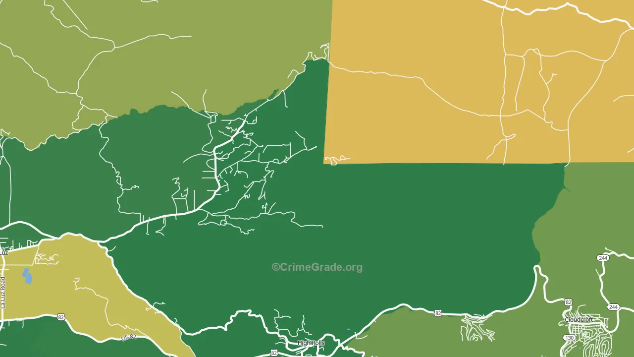 Mountain Park, NM Map of Vandalism Rates