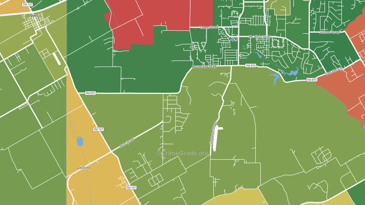 Mountain Peak, TX Map of Vandalism Rates
