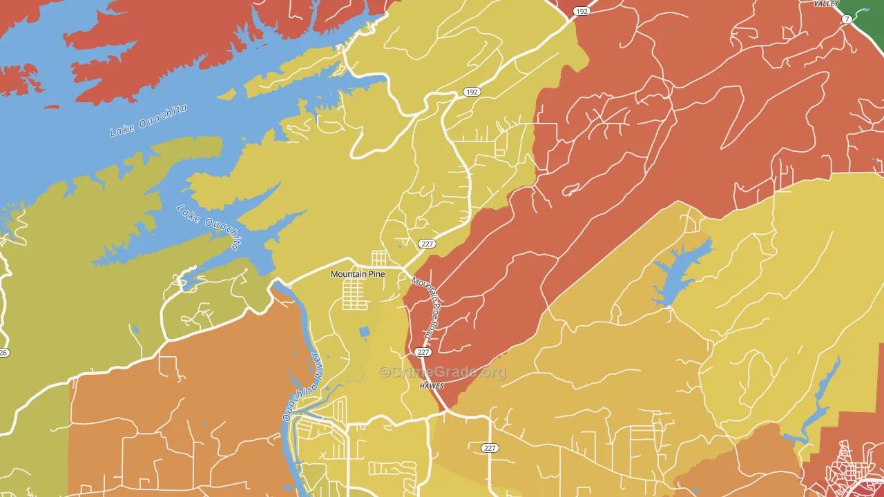 Mountain Pine, AR Map of Vandalism Rates